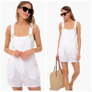 WeWoreWhat Basic White Linen Overall Shorts